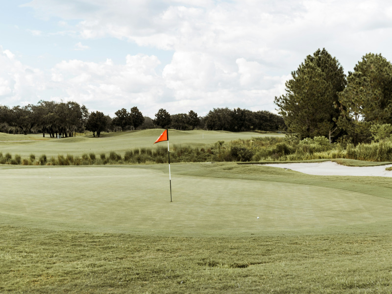 QR code on a golf course tee box